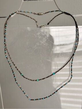 ✨Sterling Silver Turquoise Layered Necklace Set Boho Western Coastal ✨